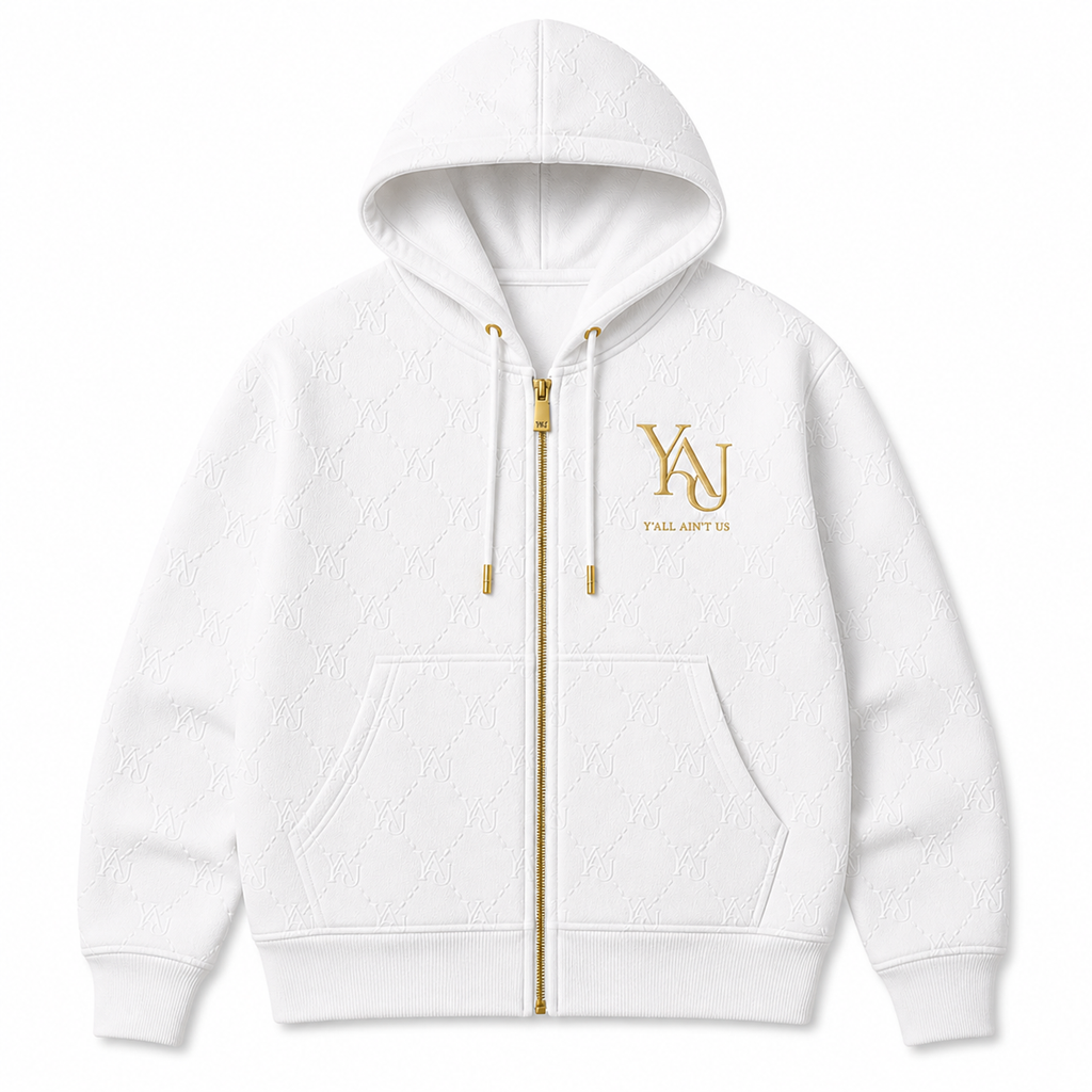Y.A.U Monogram Zip Hoodie
