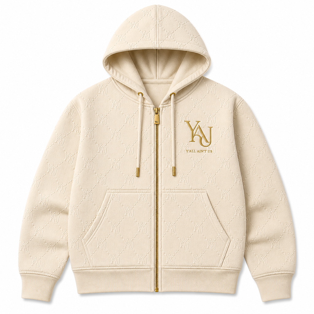 Y.A.U Monogram Zip Hoodie