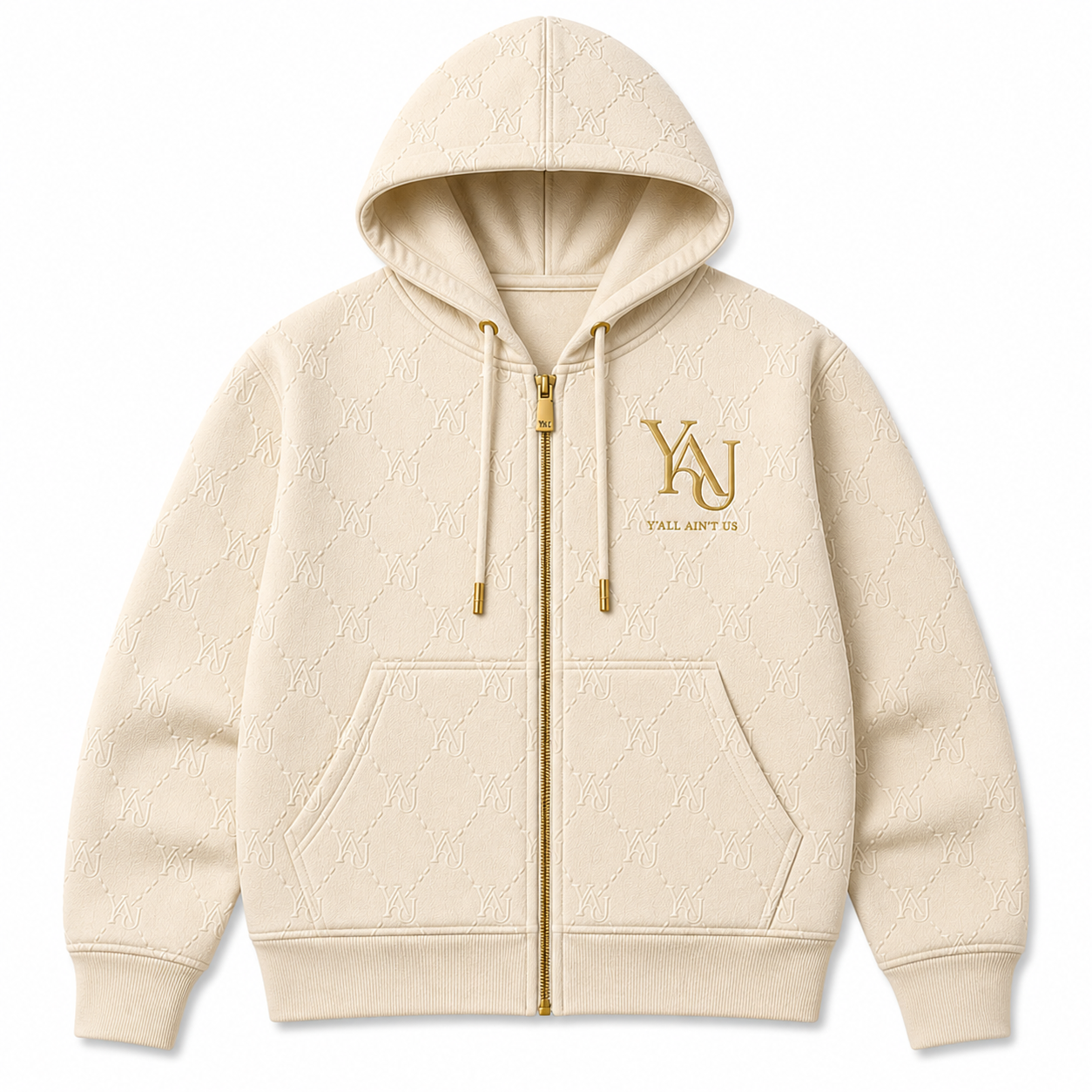 Y.A.U Monogram Zip Hoodie