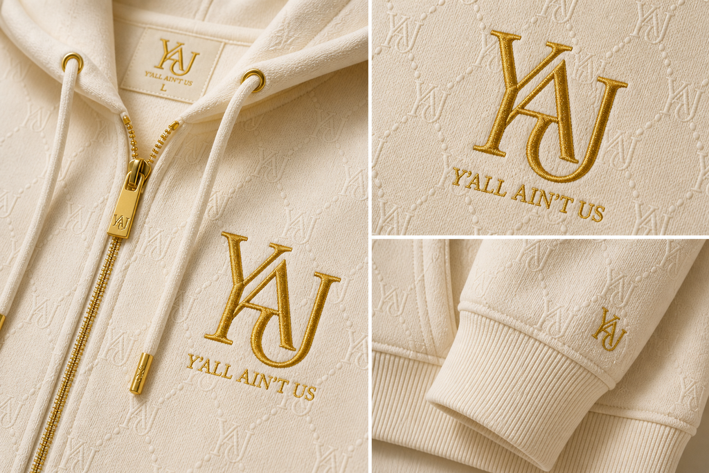 Y.A.U Monogram Zip Hoodie