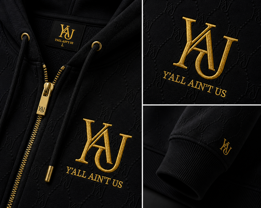 Y.A.U Monogram Zip Hoodie